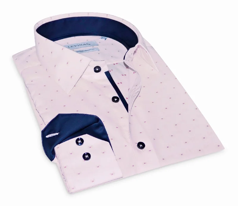 George Button-Up Shirt With Contrast Details // Pink // Contemporary Fit (Regular) Trendy Men's Oversized