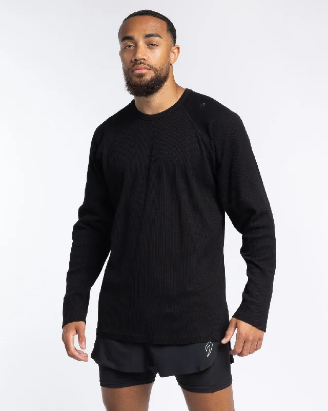 Tunero Raw Edge Crew - Black Practical Men's Quick