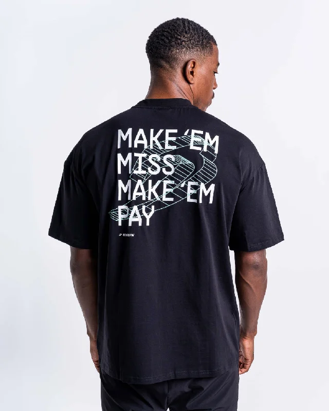 Make 'Em Miss Oversized T-Shirt - Black Dynamic Men's Moto