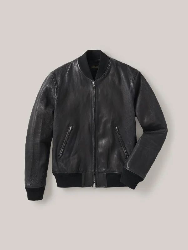 BUCK MASON BRUISER LEATHER BOMBER JACKET IN BLACK Lumberjack