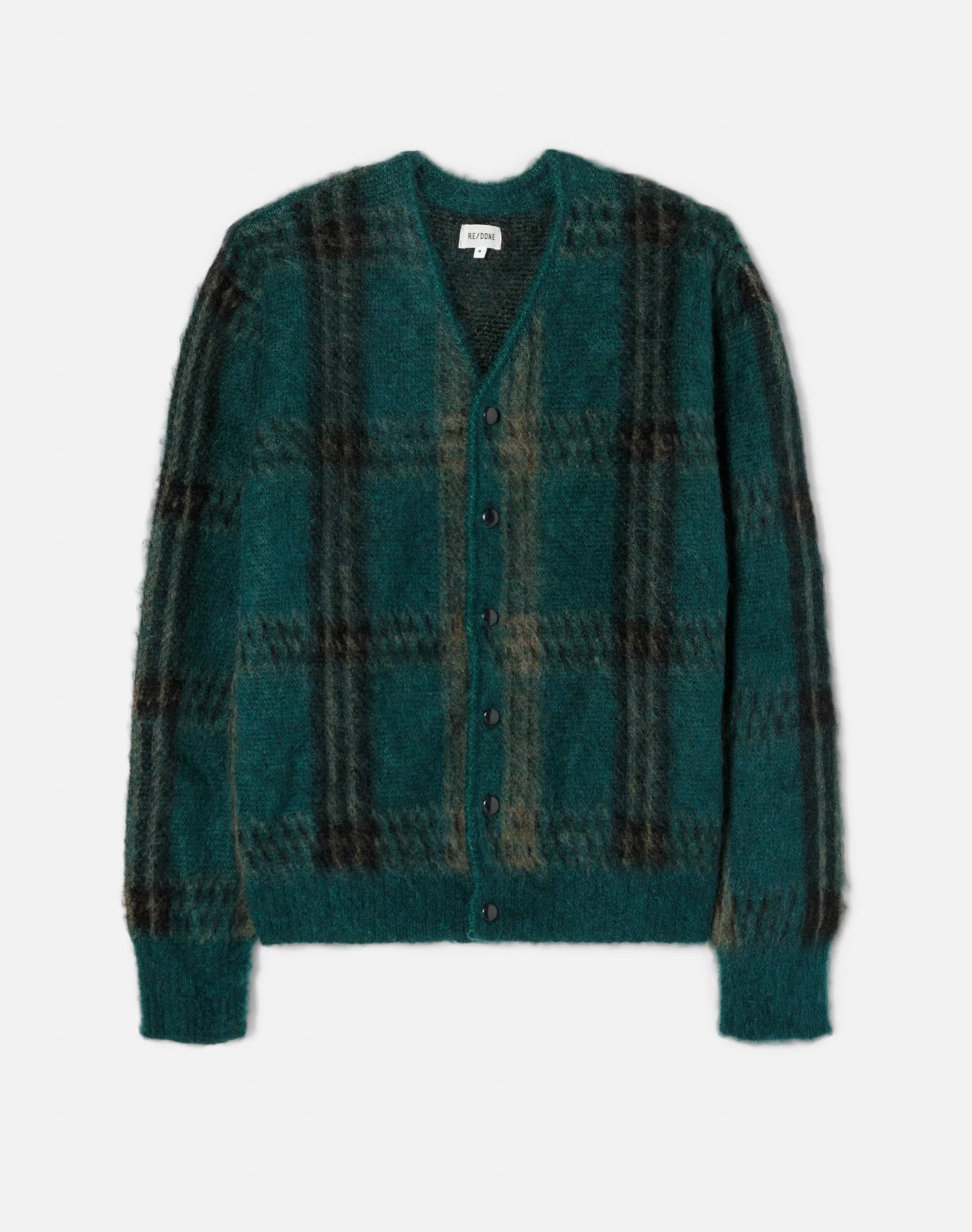 RE/DONE 1960’s CARDIGAN IN EMERALD PLAID Tailored