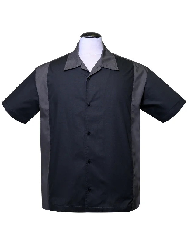 Poly Cotton Garage Shirt in Charcoal/Black Vacation