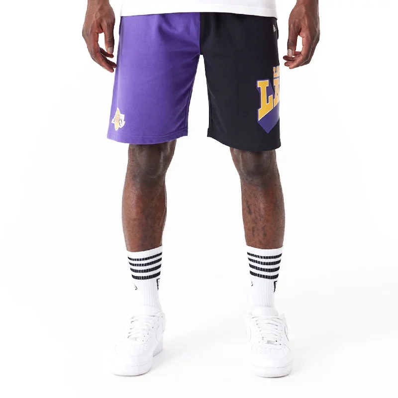 LA Lakers NBA Graphic Purple Shorts Unique Men's Upcycled