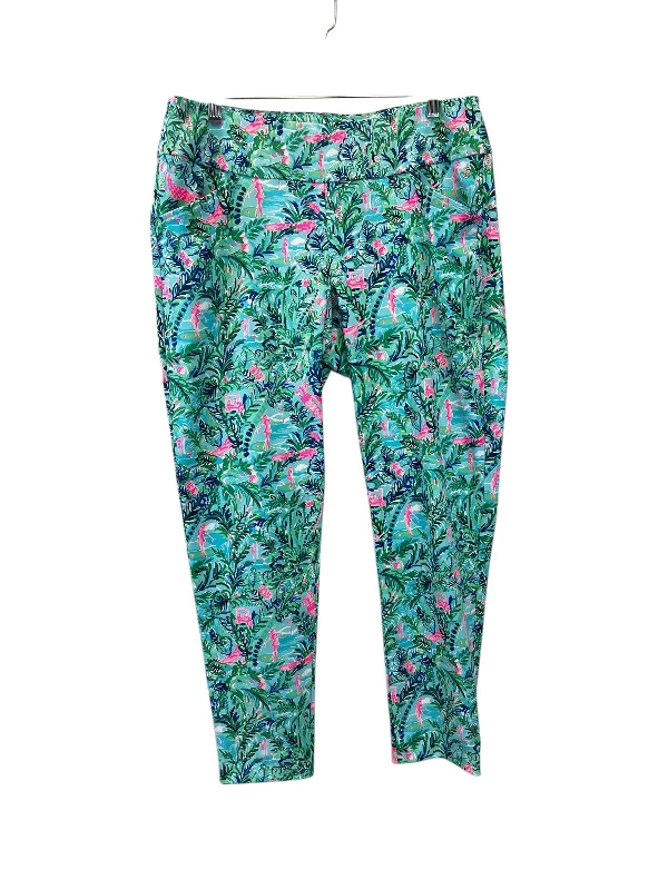 Athletic Leggings By Lilly Pulitzer In Green & Pink, Size: 12 Athletic Men's High