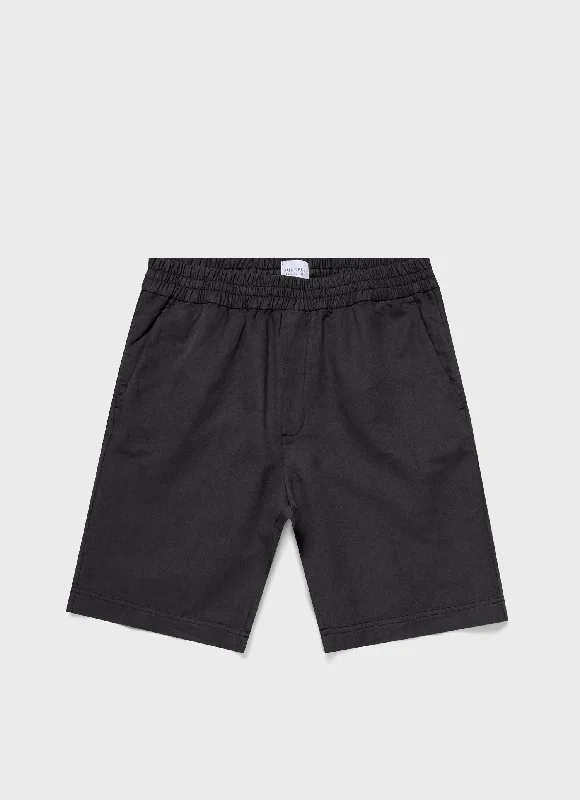 Men's Cotton Linen Drawstring Short in Charcoal Classic Men's Pin