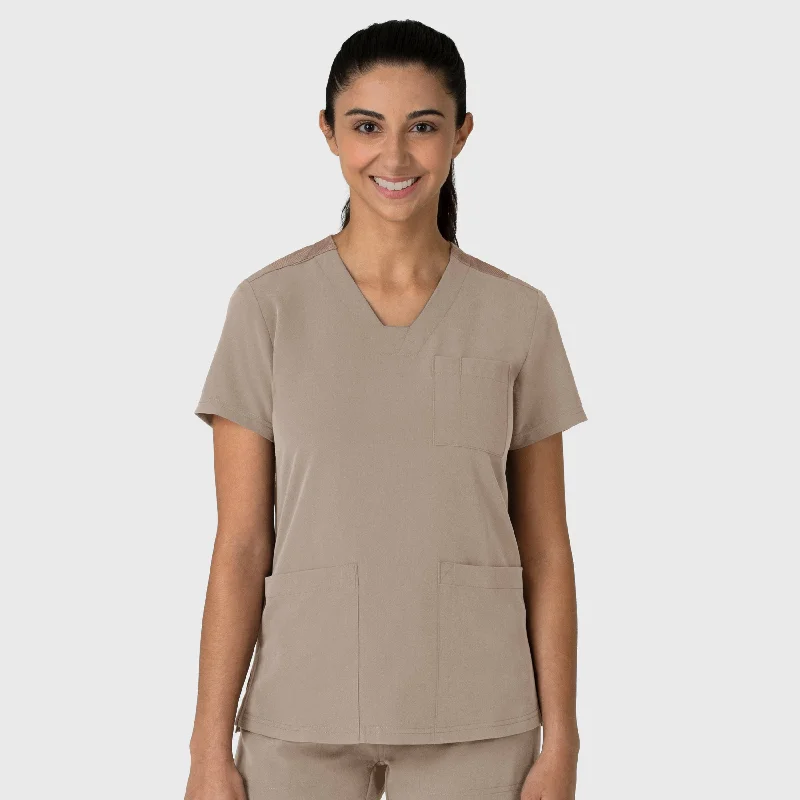 Nova Women's Flex-n-Reach V-Neck Scrub Top - Haze Laid