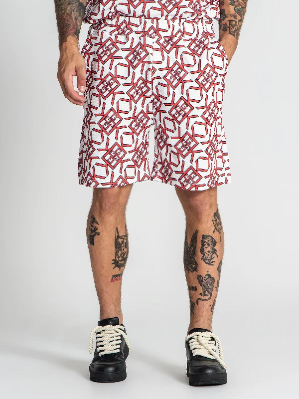 Red Gatsby Shorts Polished Men's Silk