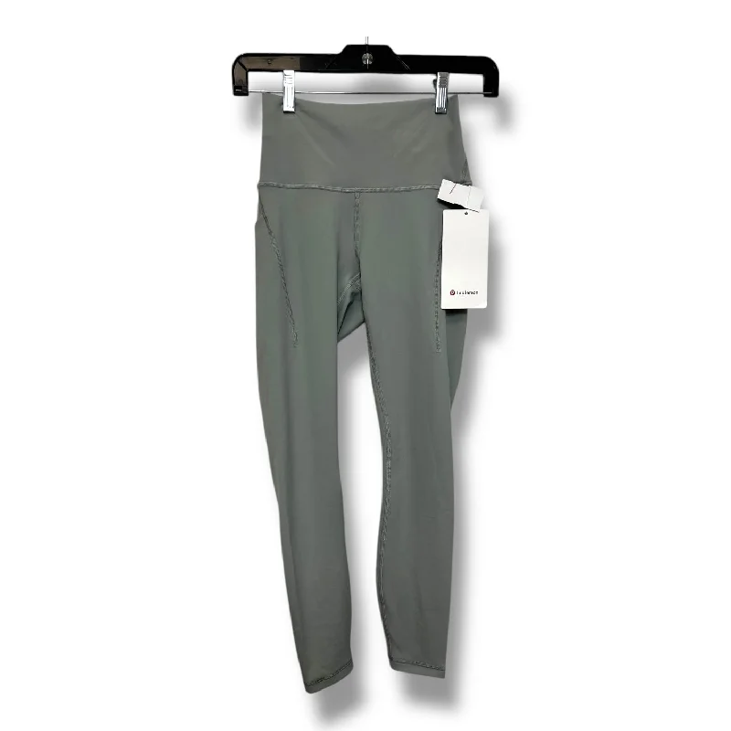 Wunder Train HR Tight 25" "Pocket Athletic Leggings By Lululemon In Grey, Size: 4 Masculine Men's 