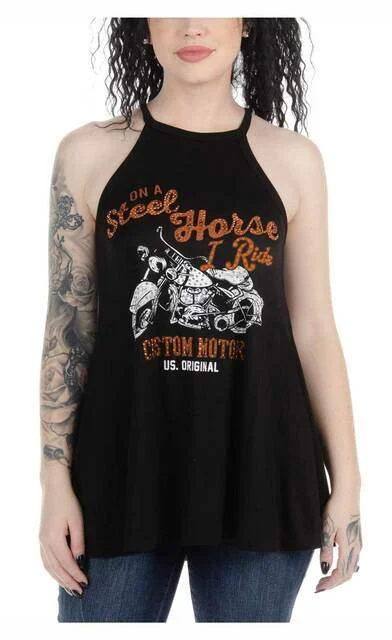 Women's Steel Horse Tank Top Unique Men's Patch