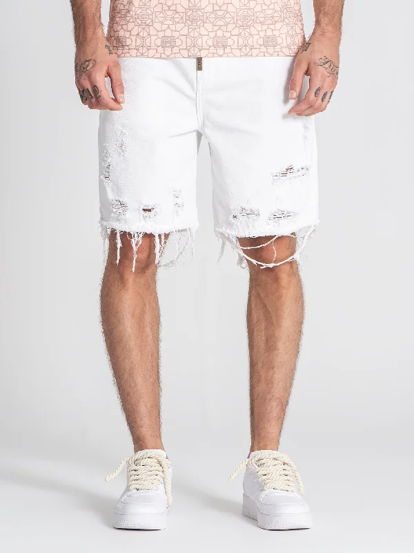 White Rebel Denim Shorts Modern Men's 