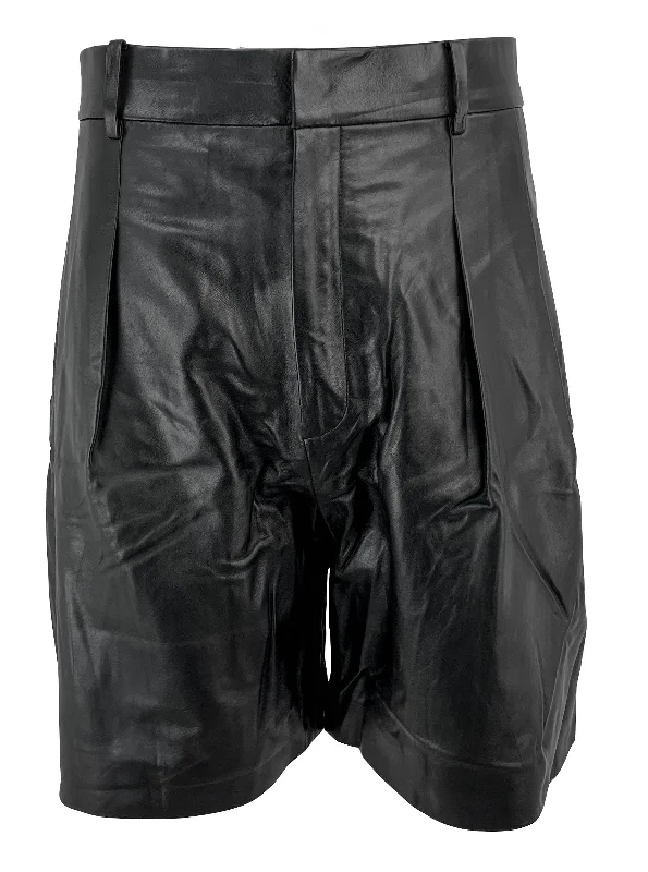 Givenchy Leather Bermuda Shorts in Black Refined Men's Hand