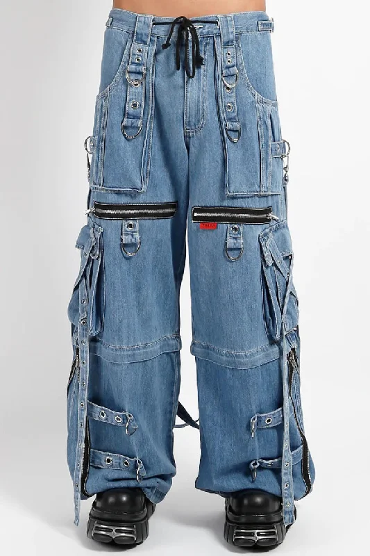 Tripp NYC Denim X Strap Pants [Light Blue] Unique Men's Patch