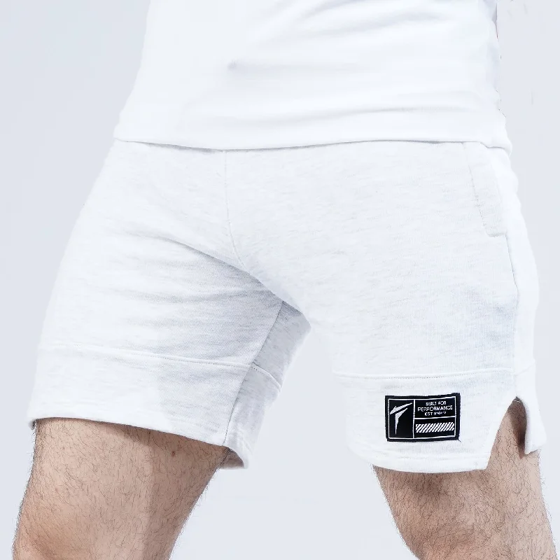 Tf-Texture White Classic Cut Terry Shorts Confident Men's Power