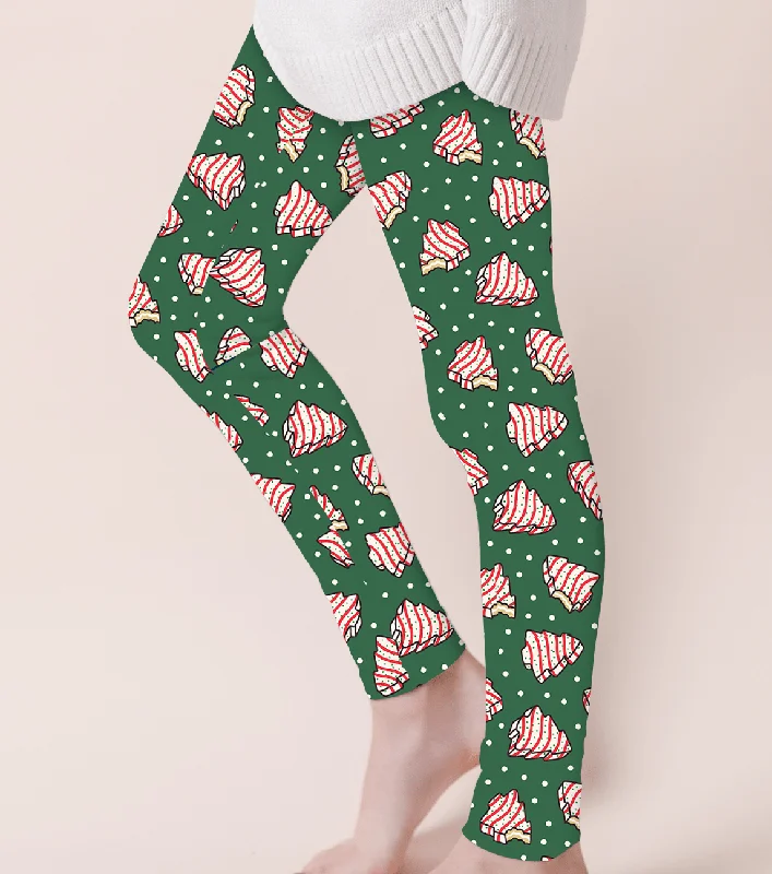 Holiday Classics Tree Cakes - Adult & Kids Casual Cloud Soft Yoga Band Leggings Business