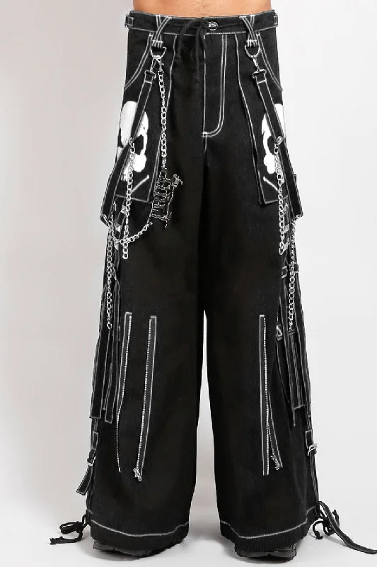 Tripp NYC Doom Skull Pants [BLACK/WHITE] Relaxed Men's Beach