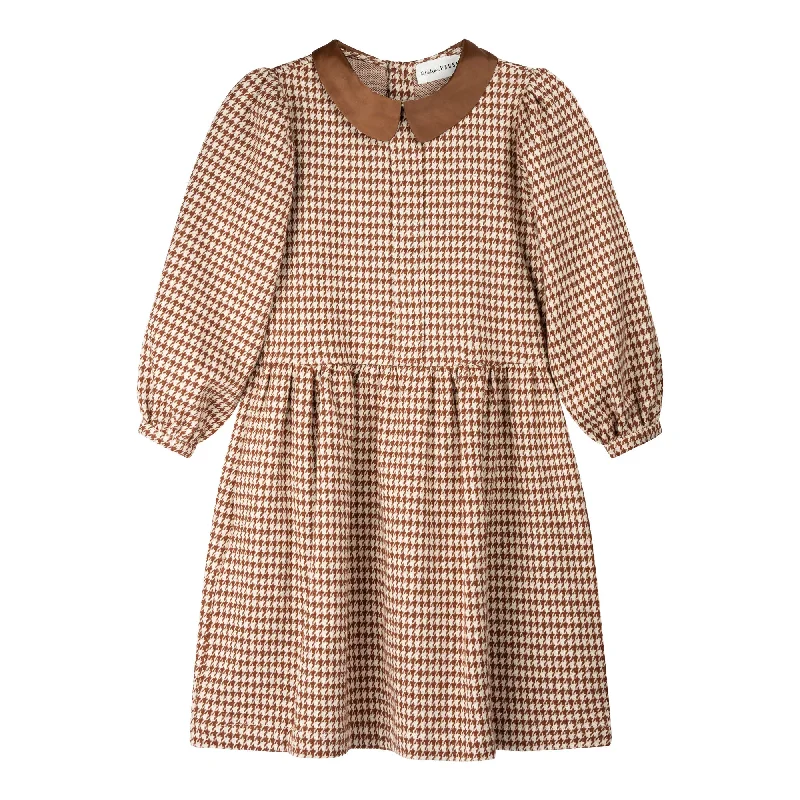 Atelier Parsmei Lilla Dress Brown Houndstooth Adventure