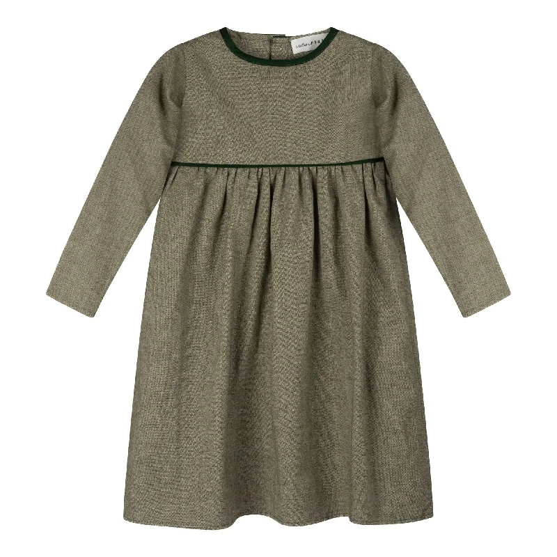 Atelier Parsmei Appleminta Dress Olive Green Monochromatic Office Style