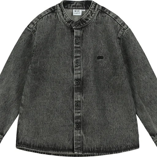 Beau Loves Washed Black Denim 'Adventurer' Shirt Cool Men's Distressed