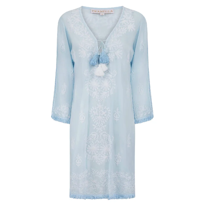 Pranella Aggie Dress Cover Up - Sky Blue / White Trendy Men's Scandinavian