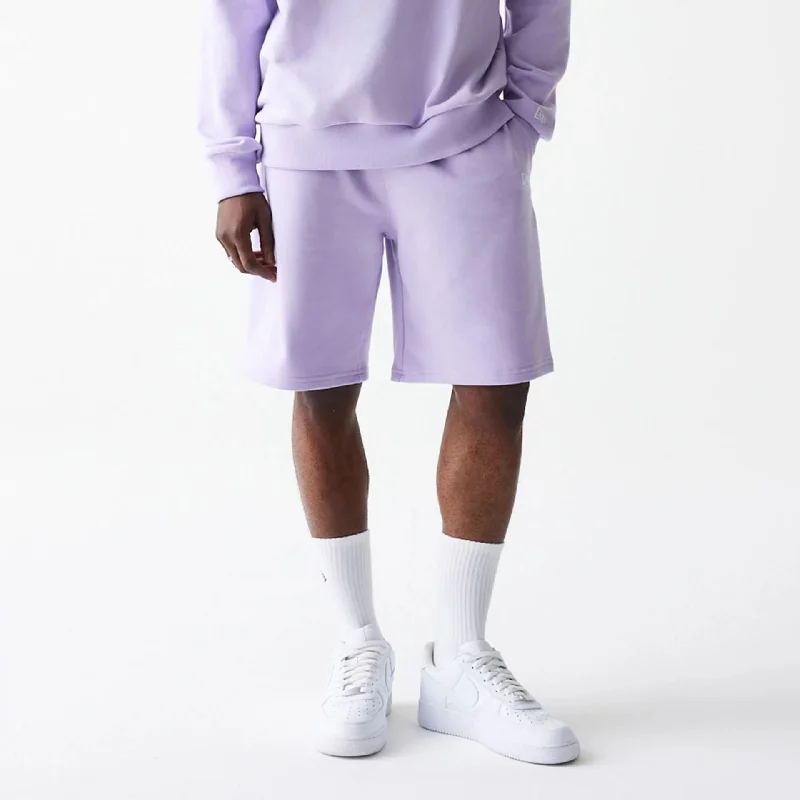 New Era Essential Pastel Purple Oversized Shorts Youthful Men's Pop