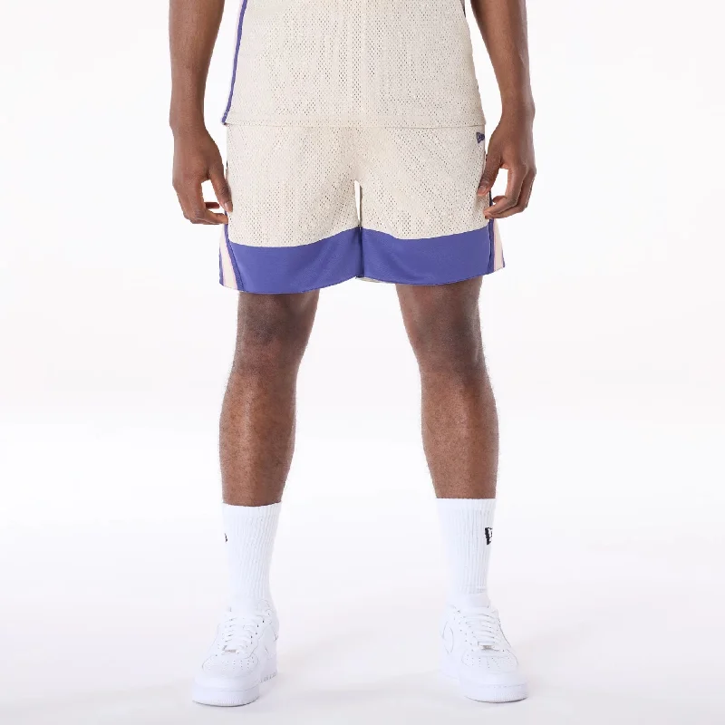 New Era Mesh Light Beige Oversized Shorts Modern Men's Tech