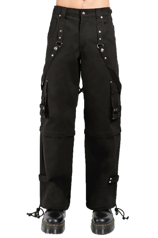 Tripp Zip Off Crush Pants [Black/Black] Stylish Men's Neon