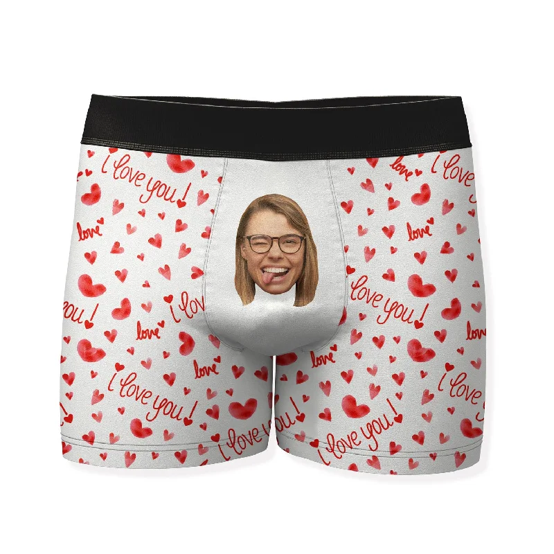 I Love You Face Boxers Sporty Men's Tennis