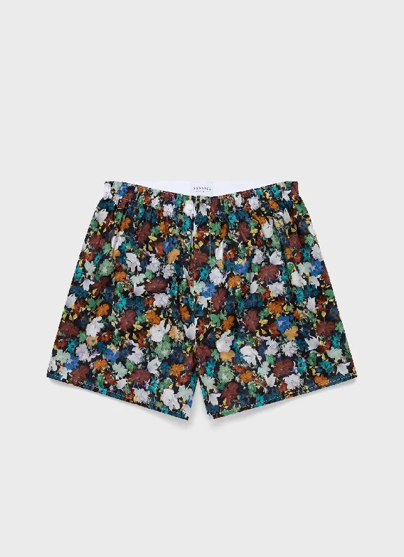 Men's Classic Boxer Shorts in Liberty Fabric in Futuristic Floral Dapper Men's Bow