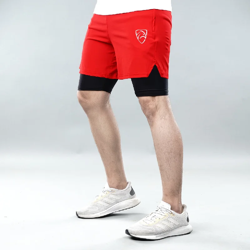 Tf-Red/Black Micro Premium Compression Shorts Laid