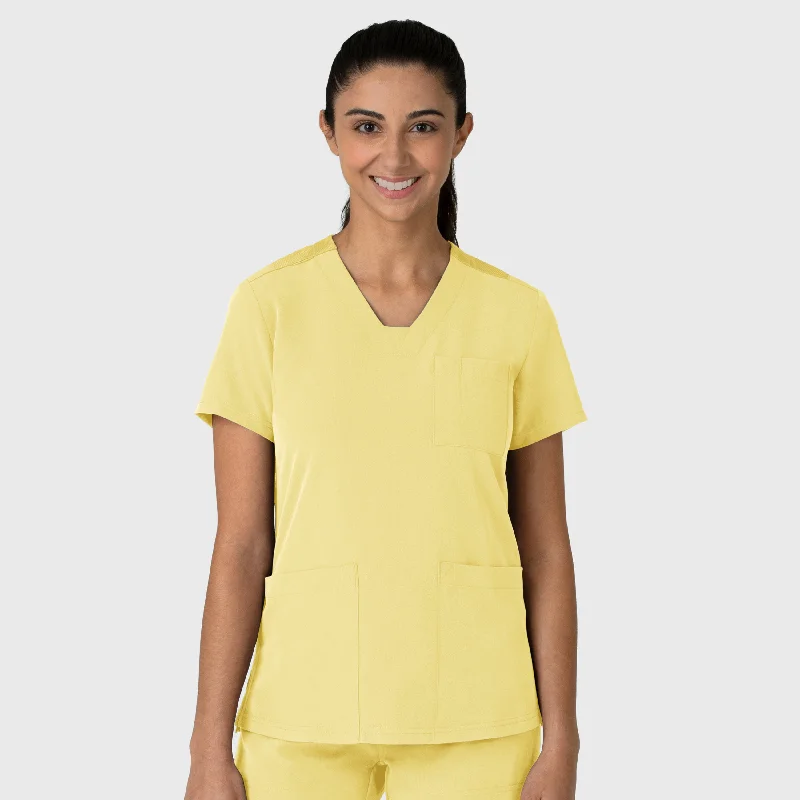 Nova Women's Flex-n-Reach V-Neck Scrub Top - Sunshine Yellow Bold Men's Animal