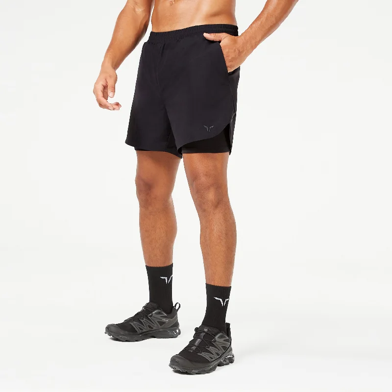 LAB360° TDry™ 2-in-1 Shorts - Black Monochromatic All