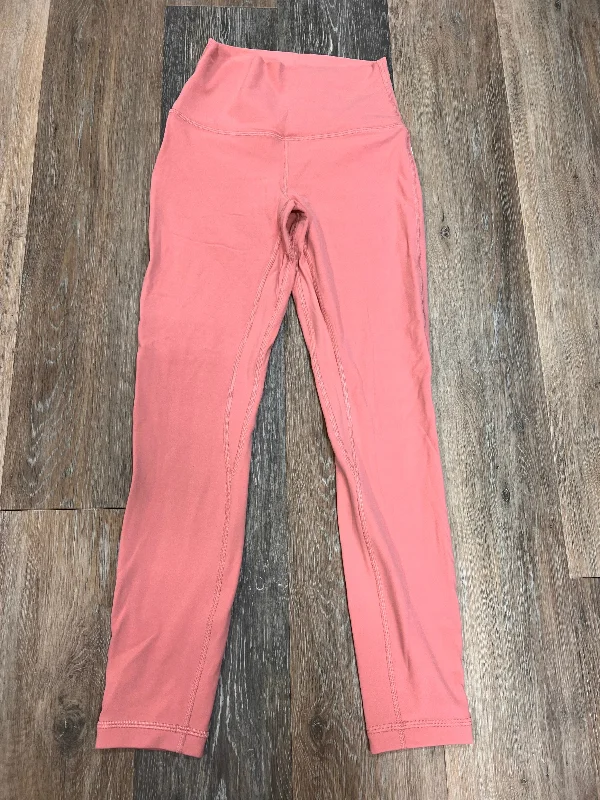 Athletic Leggings By Lululemon In Pink, Size: 4 Monochromatic Office Style