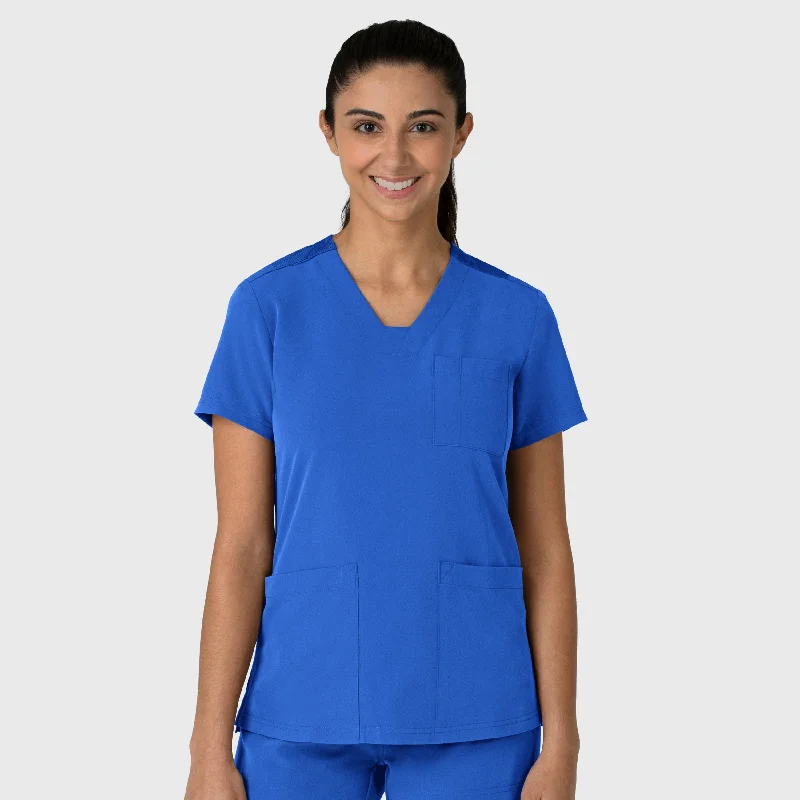 Nova Women's Flex-n-Reach V-Neck Scrub Top - Royal Modern Men's 