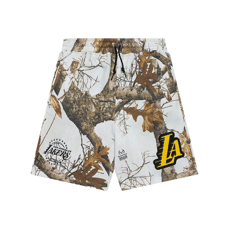 LA Lakers NBA City Edition Real Tree White Shorts British Gentleman Style