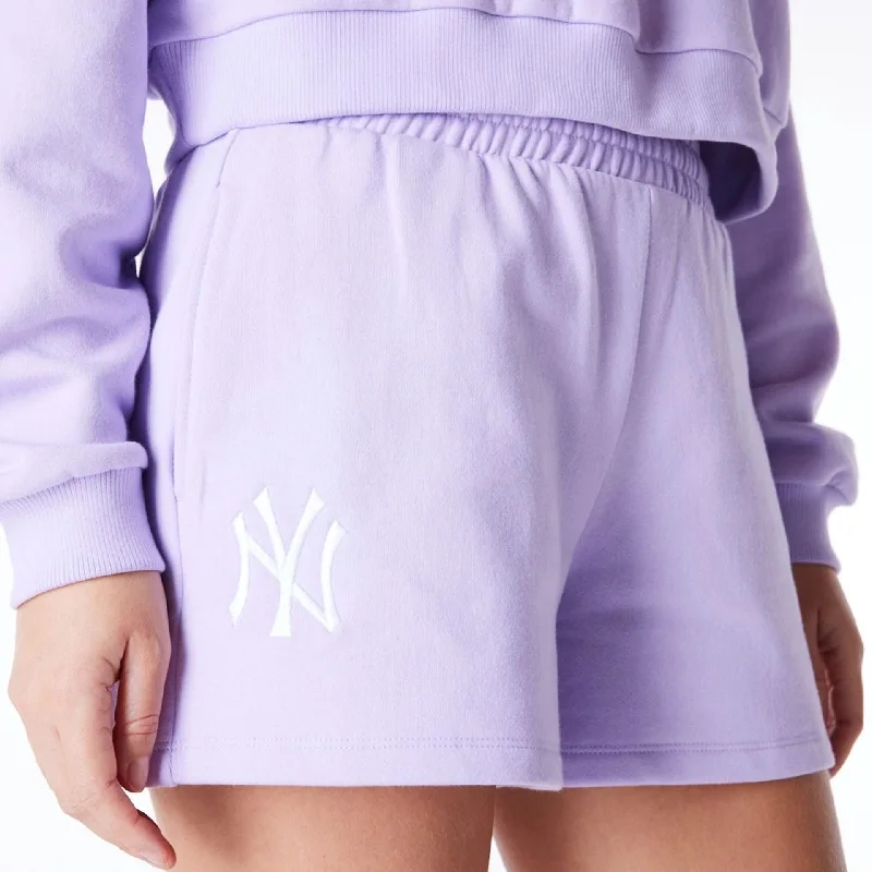 New York Yankees Womens MLB League Essential Pastel Purple Shorts Cozy Men's Winter