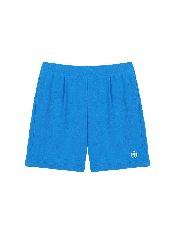 Resort Waffle Pintuck Shorts- Dark Blue Dapper Men's 1920S