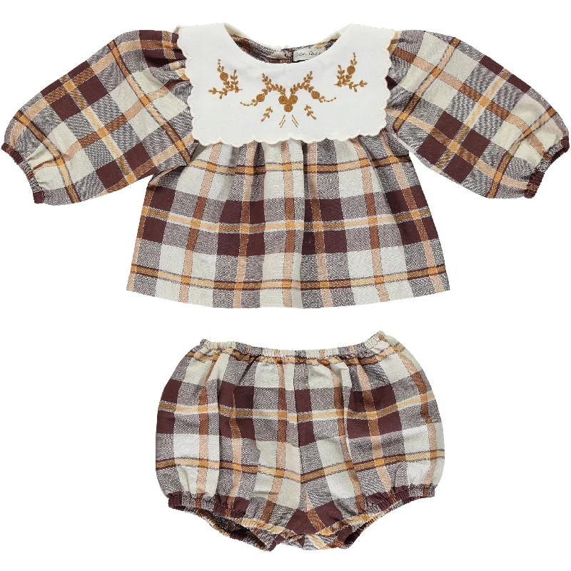 Bebe Organic Louisa Baby Set Nostalgia Check Artistic Men's Hand