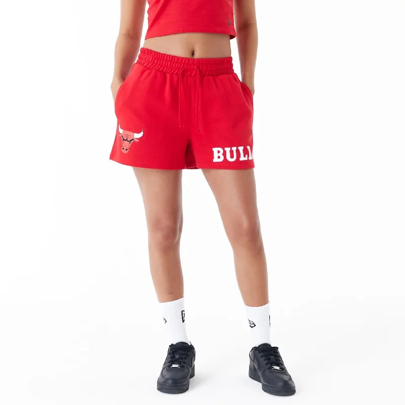 Chicago Bulls Womens NBA Team Logo Red Shorts Practical Men's Quick