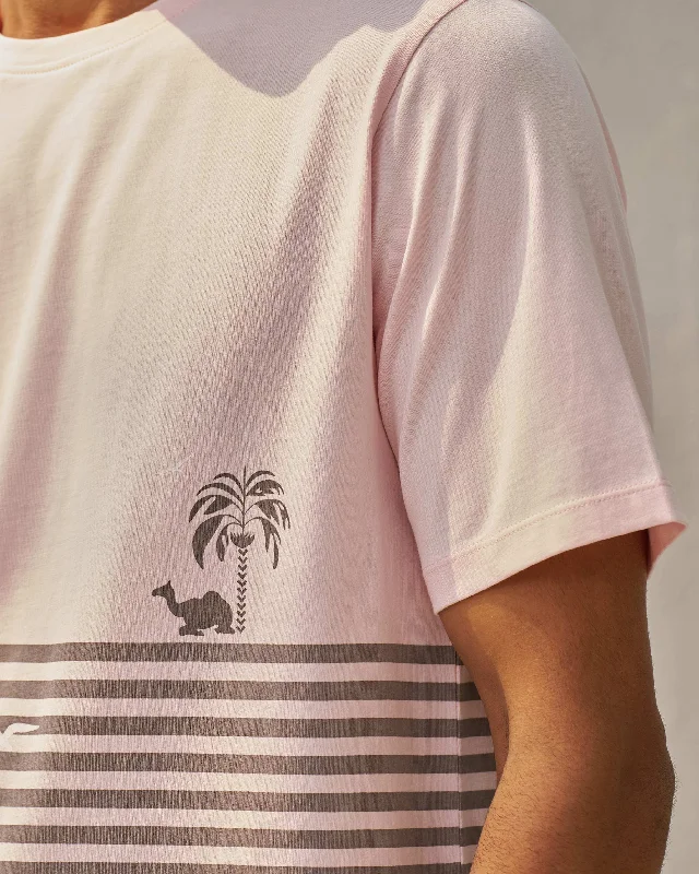 Moroccan Palm T-shirt - Light Pink Traditional Men's Country