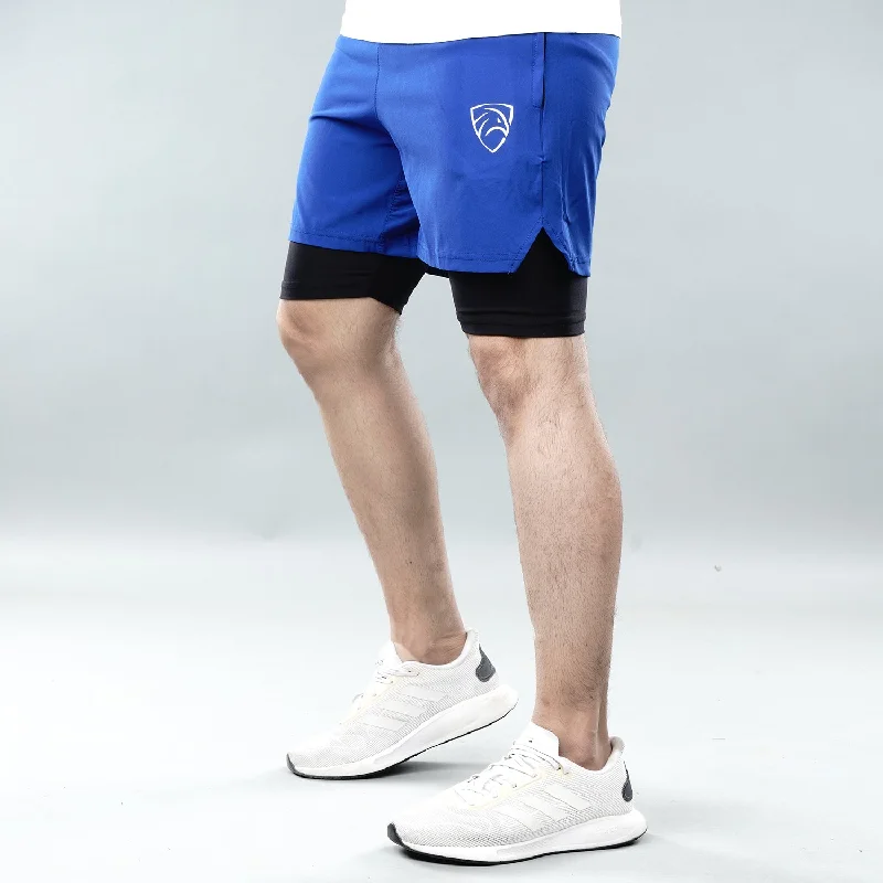 Tf-Royal Blue/Black Micro Premium Compression Shorts Cool Men's Distressed