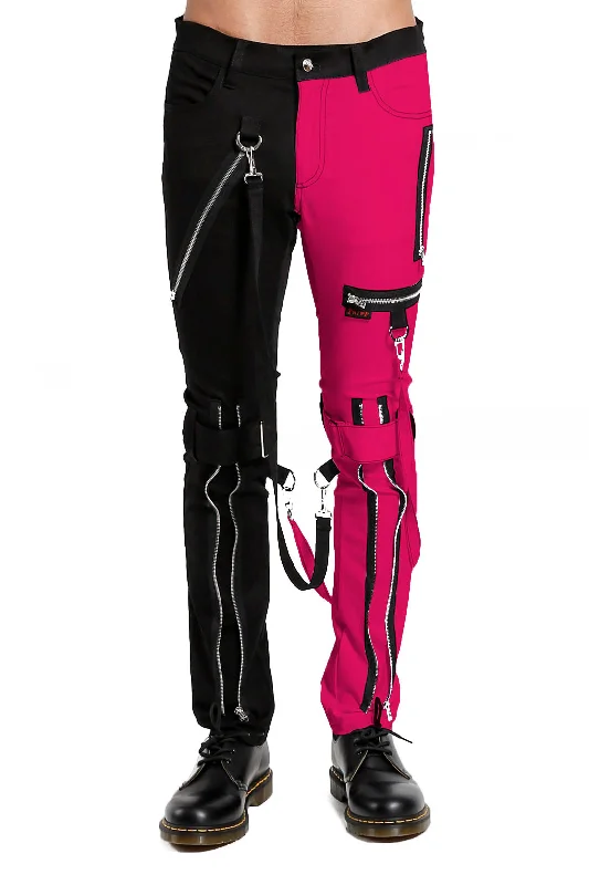 Tripp Split Leg Bondage Pants [Black/Pink] Confident Men's Power