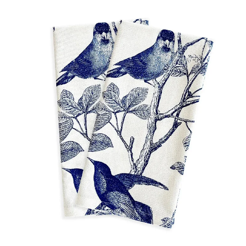 CASKATA - ARBOR BIRDS KITCHEN TOWELS IN BLUE Trendy Men's Oversized