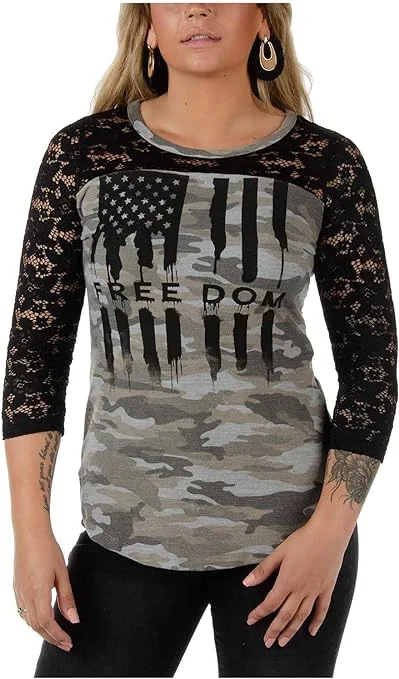 Bleeding Freedom Flag Thermal Cool Men's Distressed