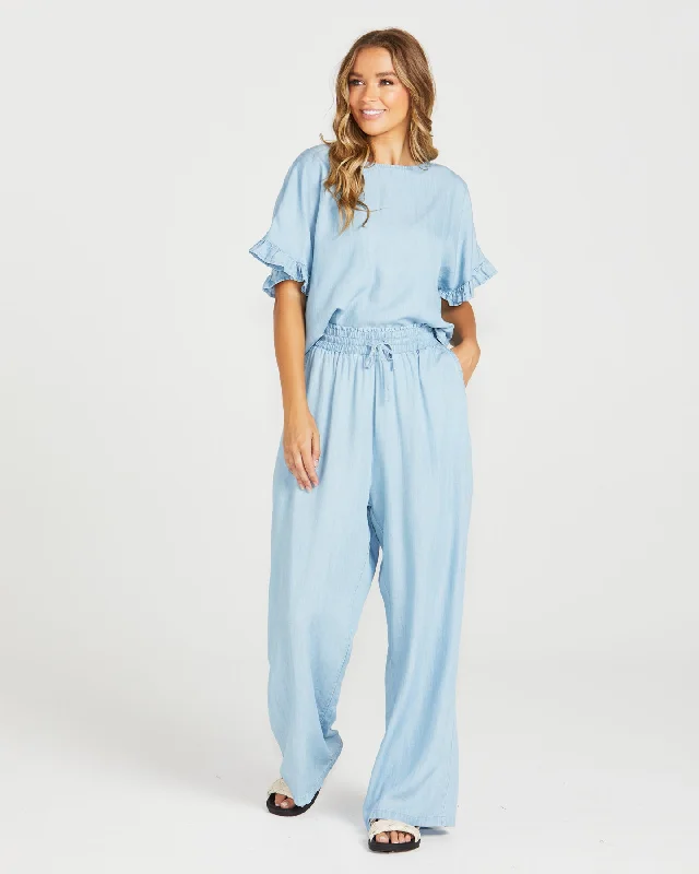 Sass Davie Pants Chambray Laid