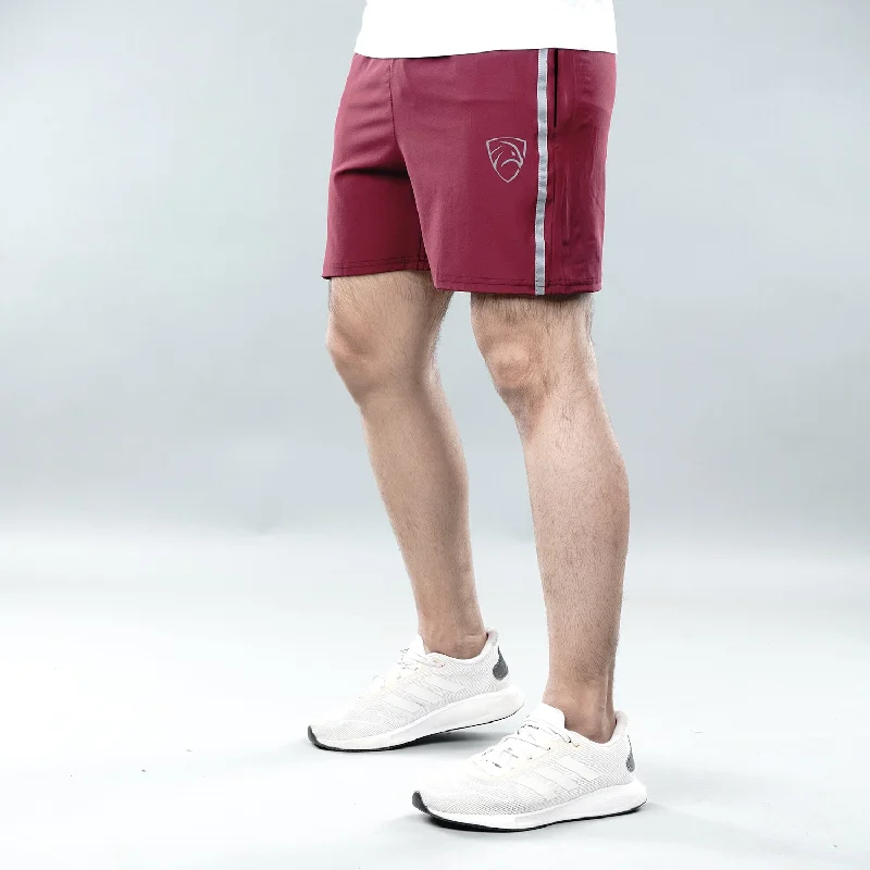 Tf-Maroon Training Shorts With Reflectors Elegant Men's Formal 