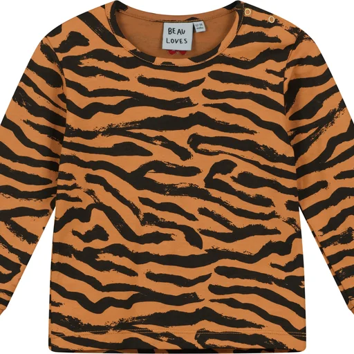 Beau Loves Tiger Stripe Baby Long Sleeve T-shirt Artistic Men's Hand