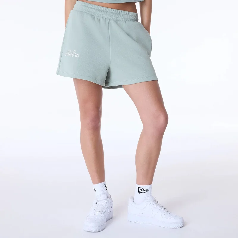 Womens New Era Script Pastel Green Shorts Dynamic Men's Glow