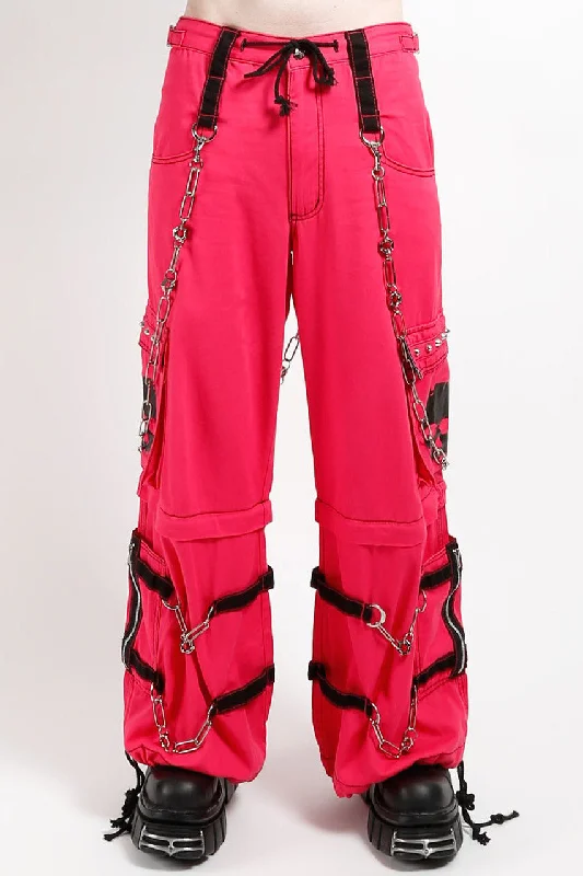 Tripp NYC Skull Zip Off Pants [Pink/Black] Unique Men's Upcycled