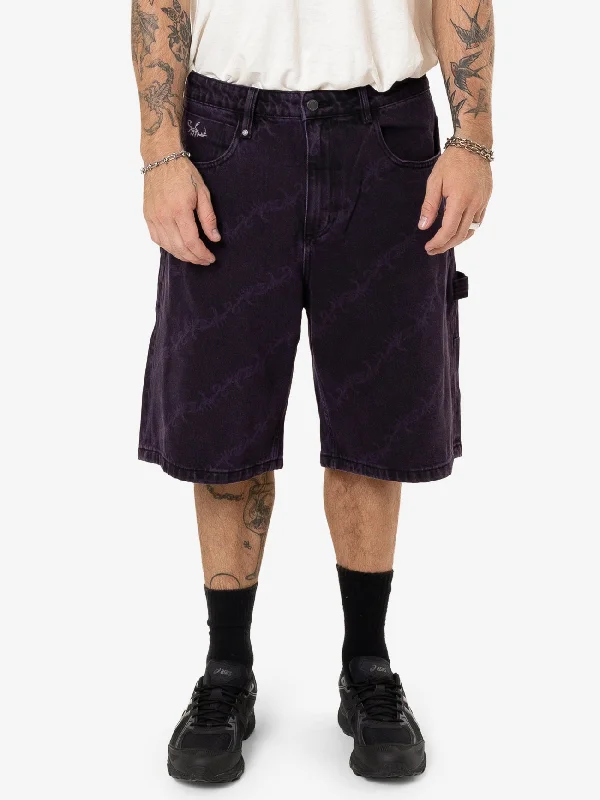 Thrills x Epokhe Big Slacker Denim Short - Black/Purple Cozy Men's Winter