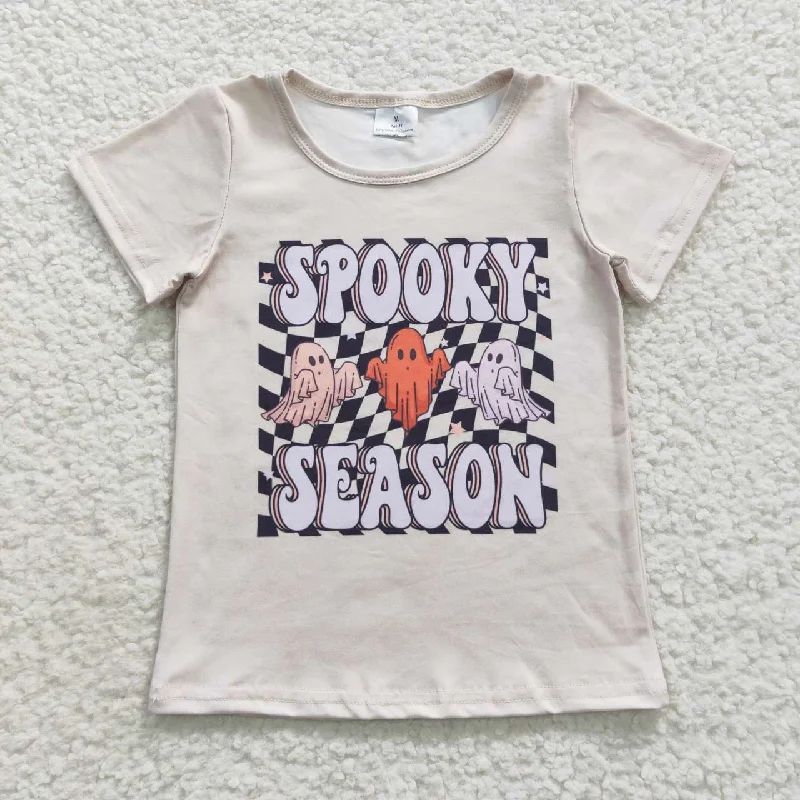 GT0231 Halloween Spooky Season Girls Short Sleeve Top T-shirts Classic Men's Pin